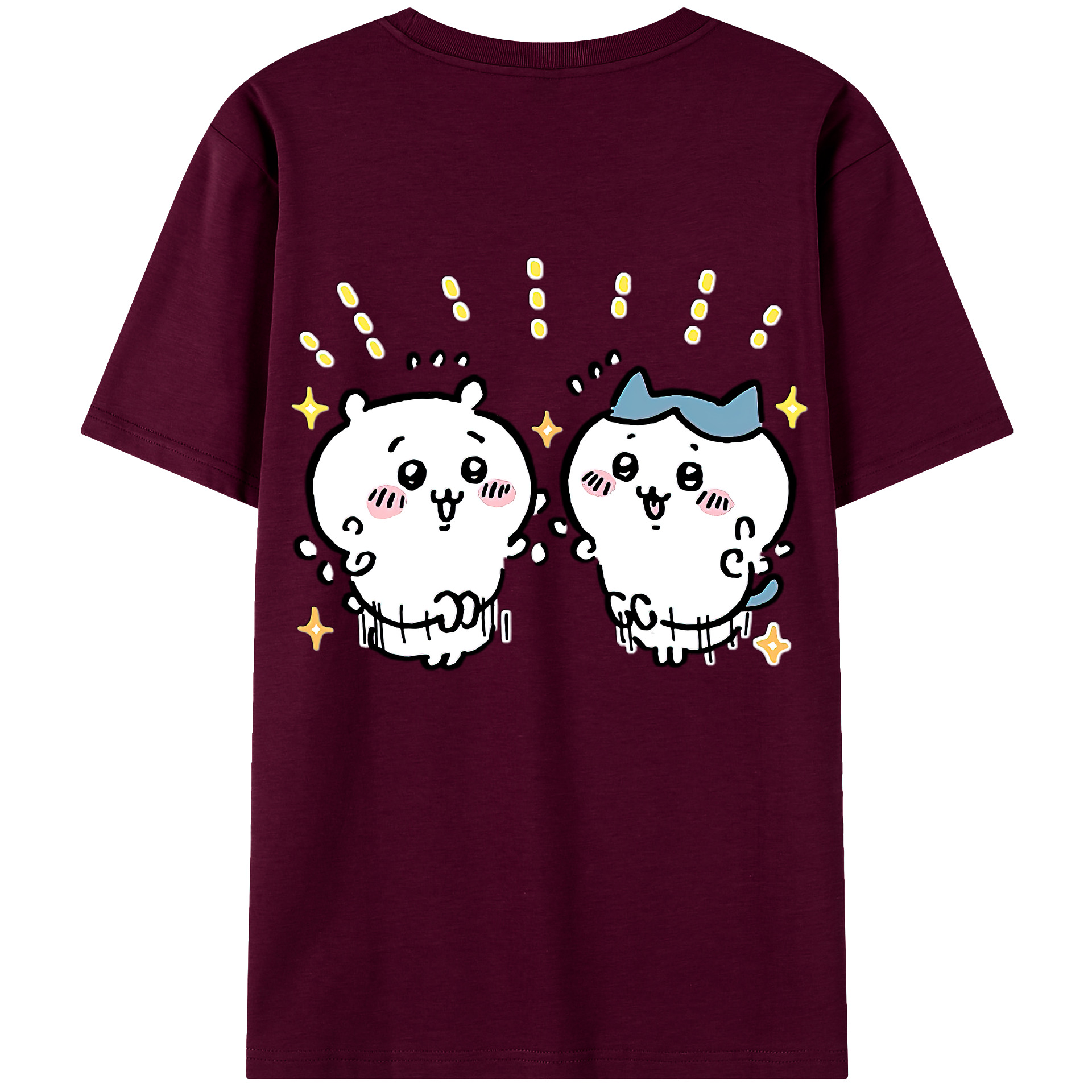 （画像用） ちいかわ ハチワレ Chii-kawa hachiware レディース半袖Tシャツ(バックプリント)